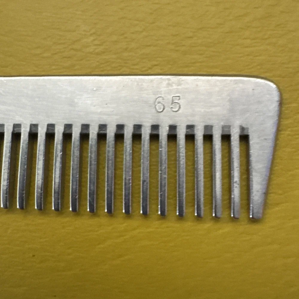 Vintage Swedish Crown Handmade Aluminum Metal Comb 65 Made In Sweden 6.75
